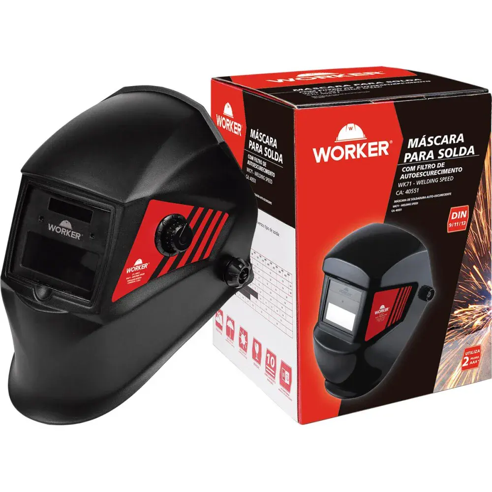 Máscara para solda autoescurecimento WK71 DIN9-13 Worker