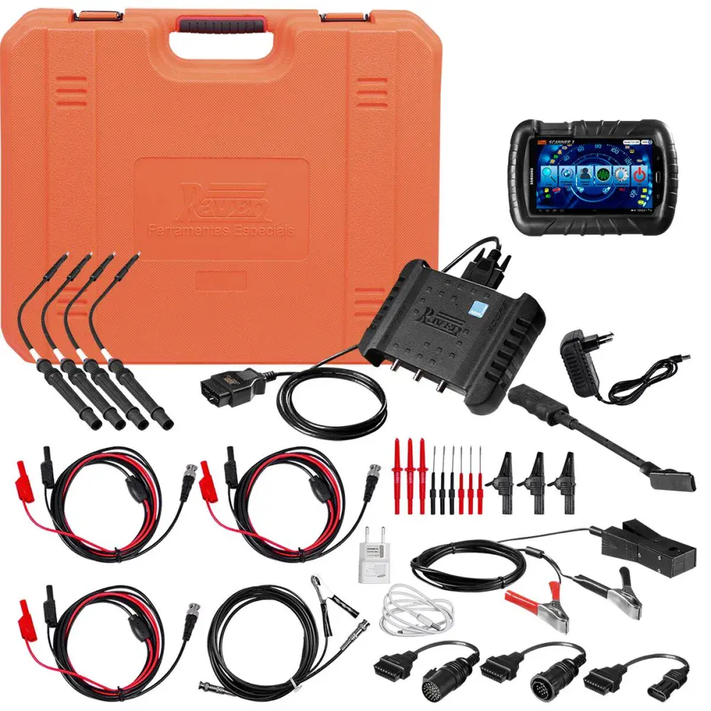 Jogo de scanner 3 automotivo com kit diesel e osciloscópio Raven