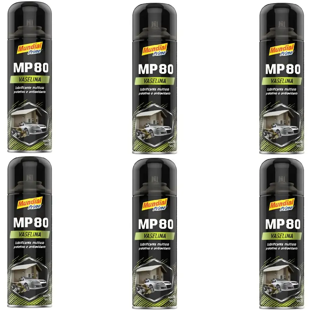 Vaselina Spray MP80 250 ml com 6 Unidades MUNDIAL PRIME