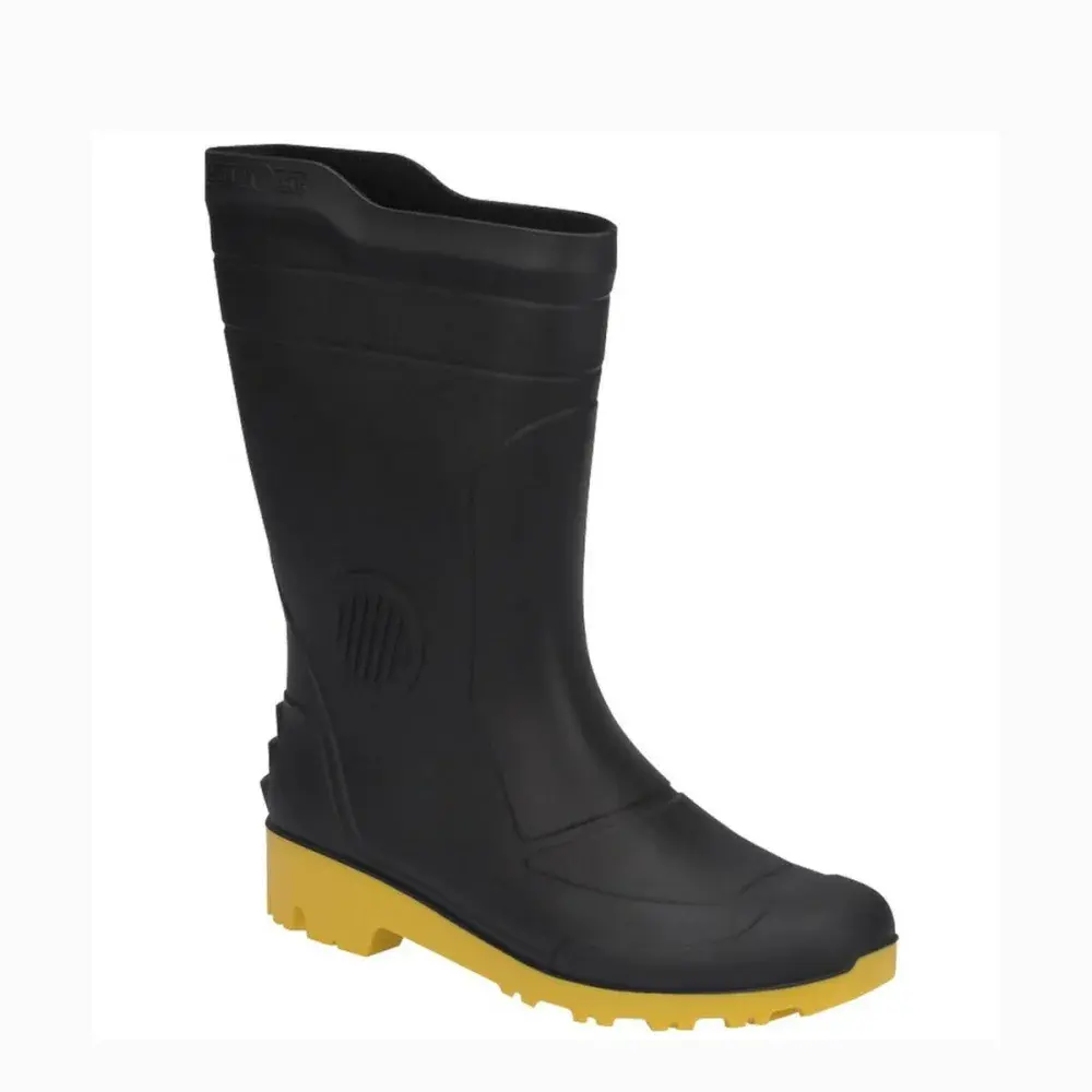 Bota pvc preto/amarelo N34/35 cano médio sem forro Grendene