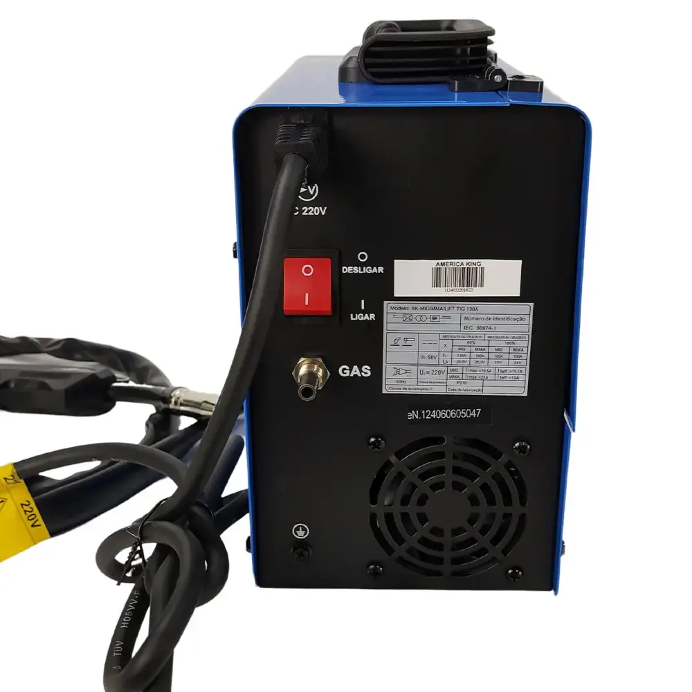 Máquina de solda multiprocessos MIG TIG eletrodo 130A 220V AK-130 USK 220 V — fotografia 5