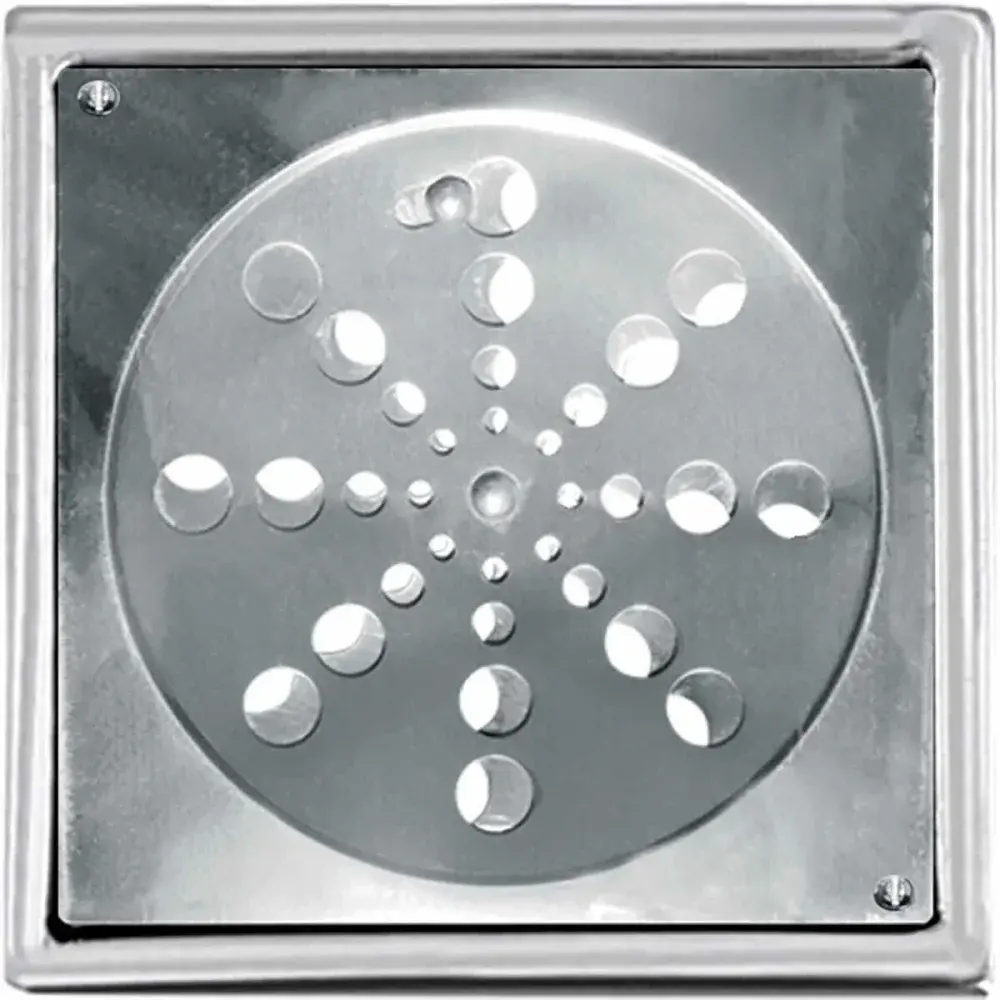Grelha inox caixilho abre e fecha quadrado 150MM Overtime
