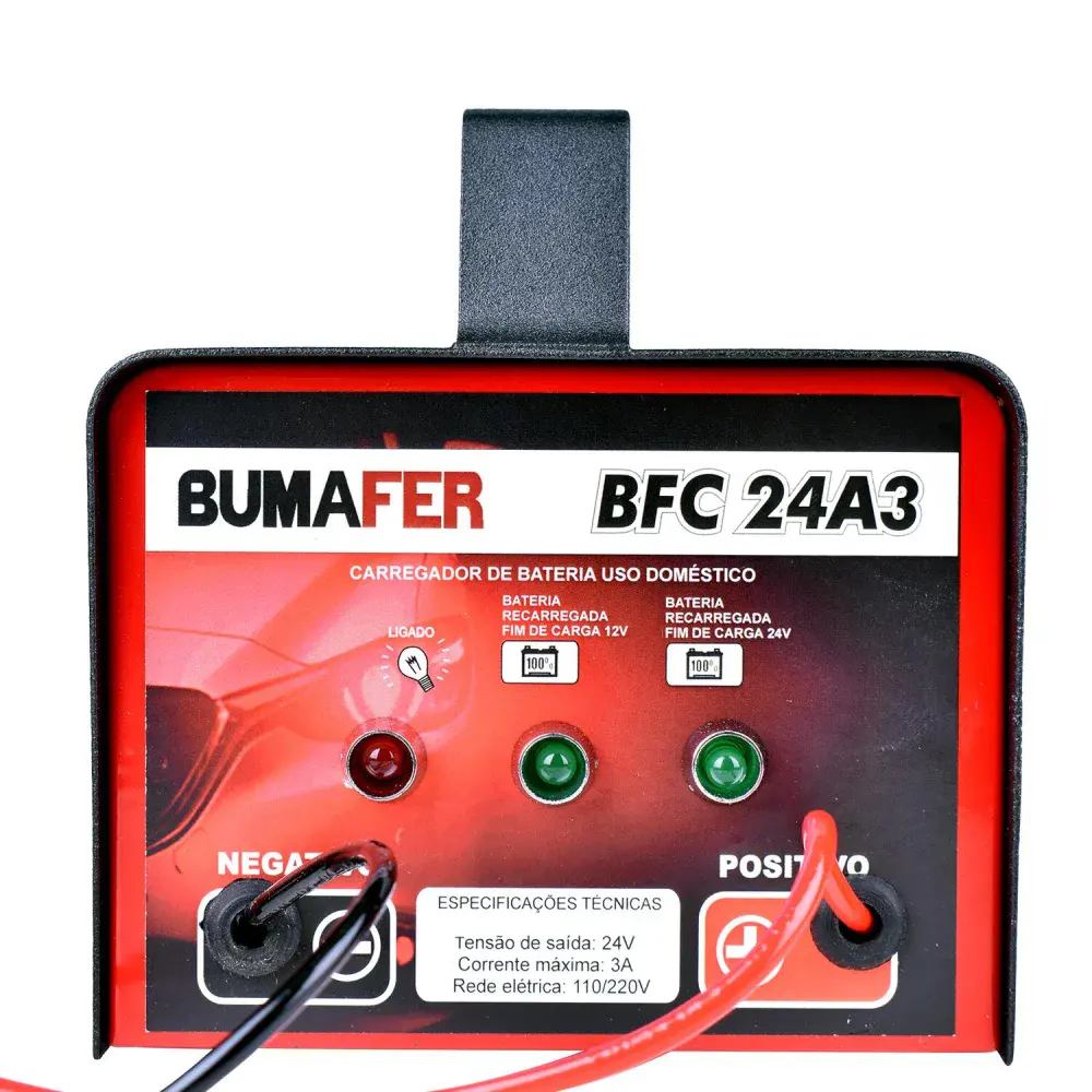 Carregador de bateria BFC24A3 3A bivolt Bumafer — fotografia 3