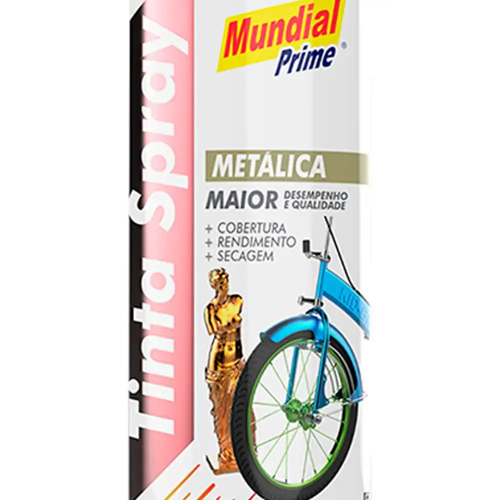 Tinta spray 400ML metálica dourado AE01000060 mundial prime — fotografia 3