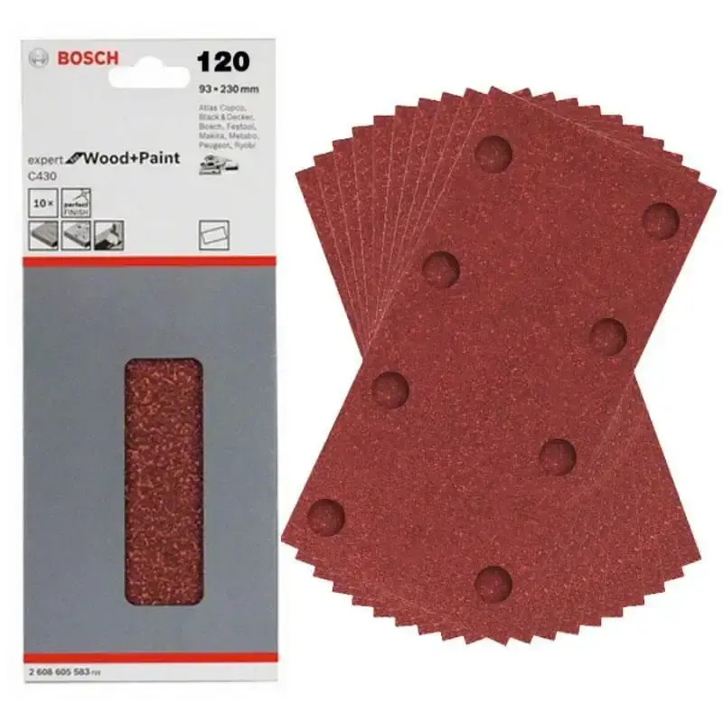 Lixa 93x230 MM Grana 120 para Lixadeira Oscilante c/ 10 Folhas BOSCH