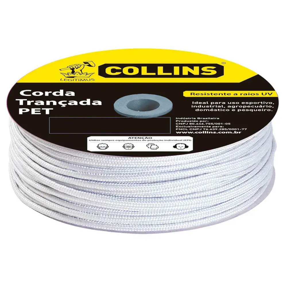 Corda pet trançada 150M / 6MM branca Collins — fotografia de referência
