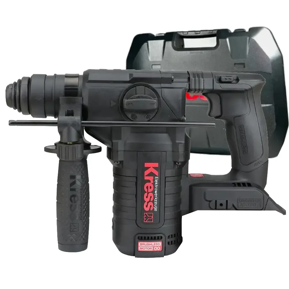 Martelete perfurador rompedor a bateria 20V brushless com maleta Kress — fotografia de referência
