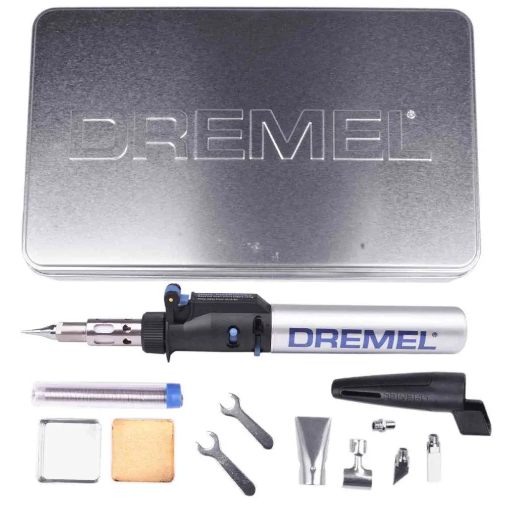 Mini maçarico versatip a gás com 12 acessórios Dremel — fotografia de referência