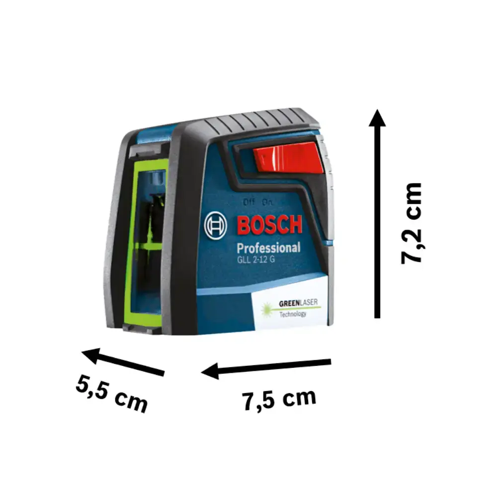 Nível Laser Verde Bosch GLL 2-12 G Alcance 12 metros com Suporte — fotografia 4