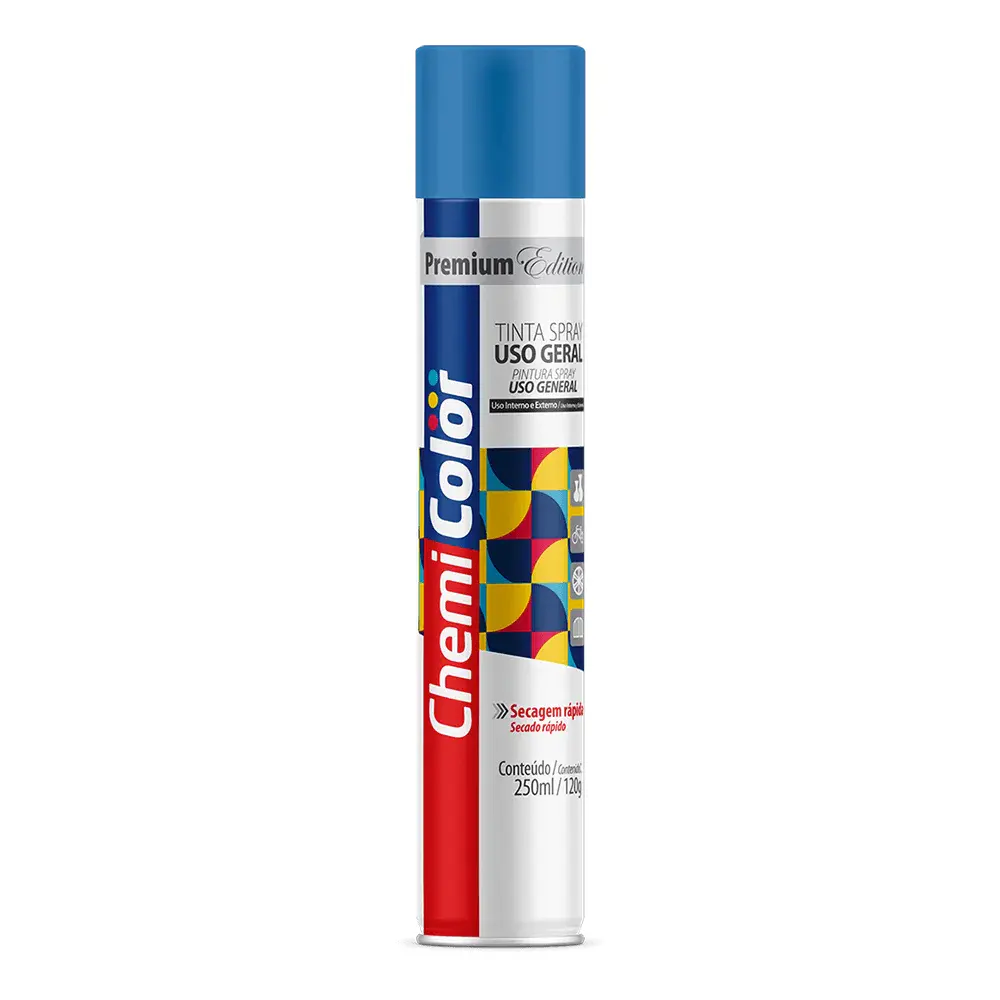 Tinta spray uso geral 250ML/120G azul claro Chemicolor