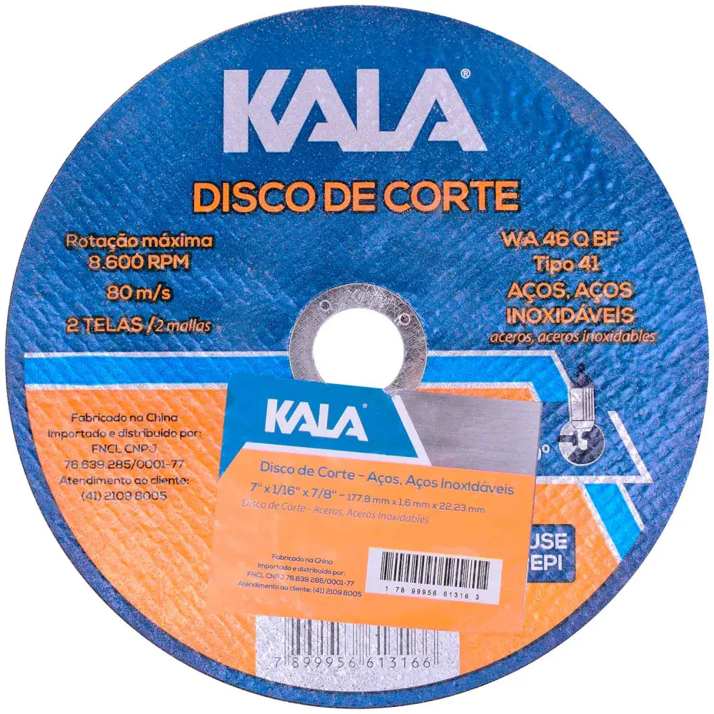 Disco de corte fino 2 telas 7/16 x 7/8 Kala