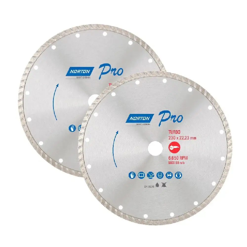 Disco de corte diamantado 9 POL com 2 unidades Norton
