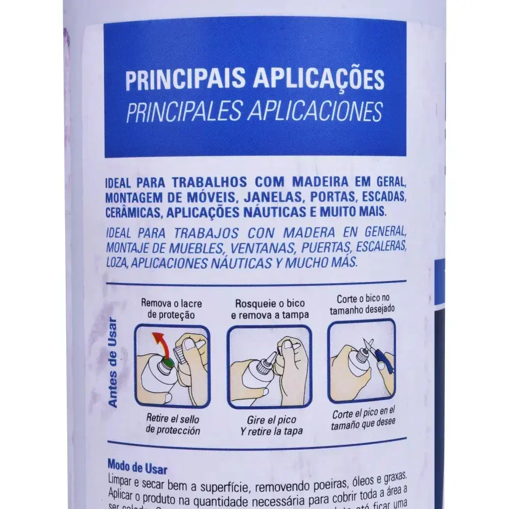Adesivo para colagem de madeira pur 500GR Tekbond — fotografia 10