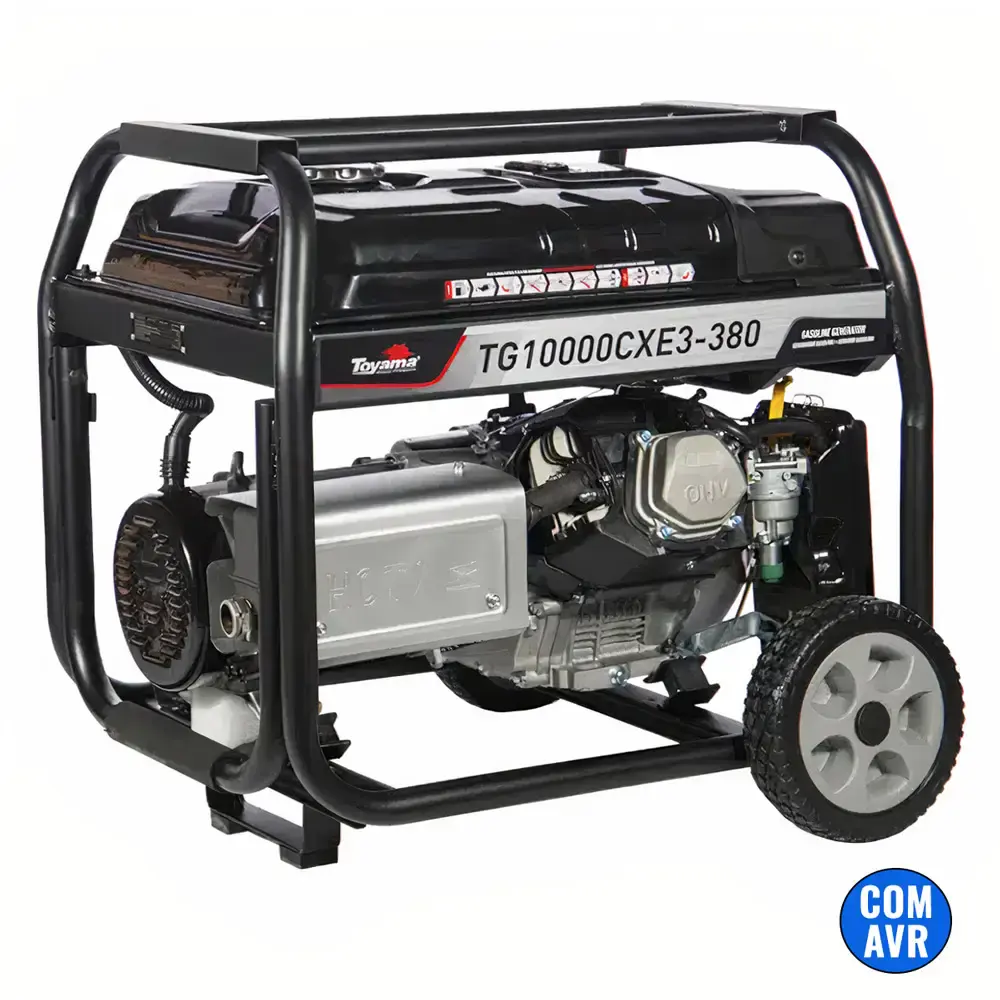 Gerador de energia à gasolina 11.25 KVA com AVR trifásico TG10000CXE3-380 Toyama — fotografia de referência