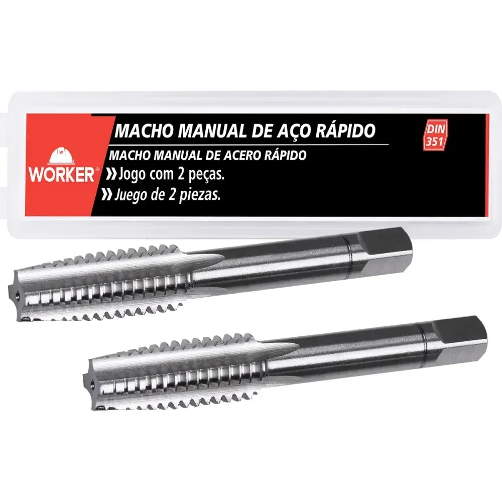 Jogo macho manual DIN351 bsw 1/2 2 peç Worker — fotografia 5