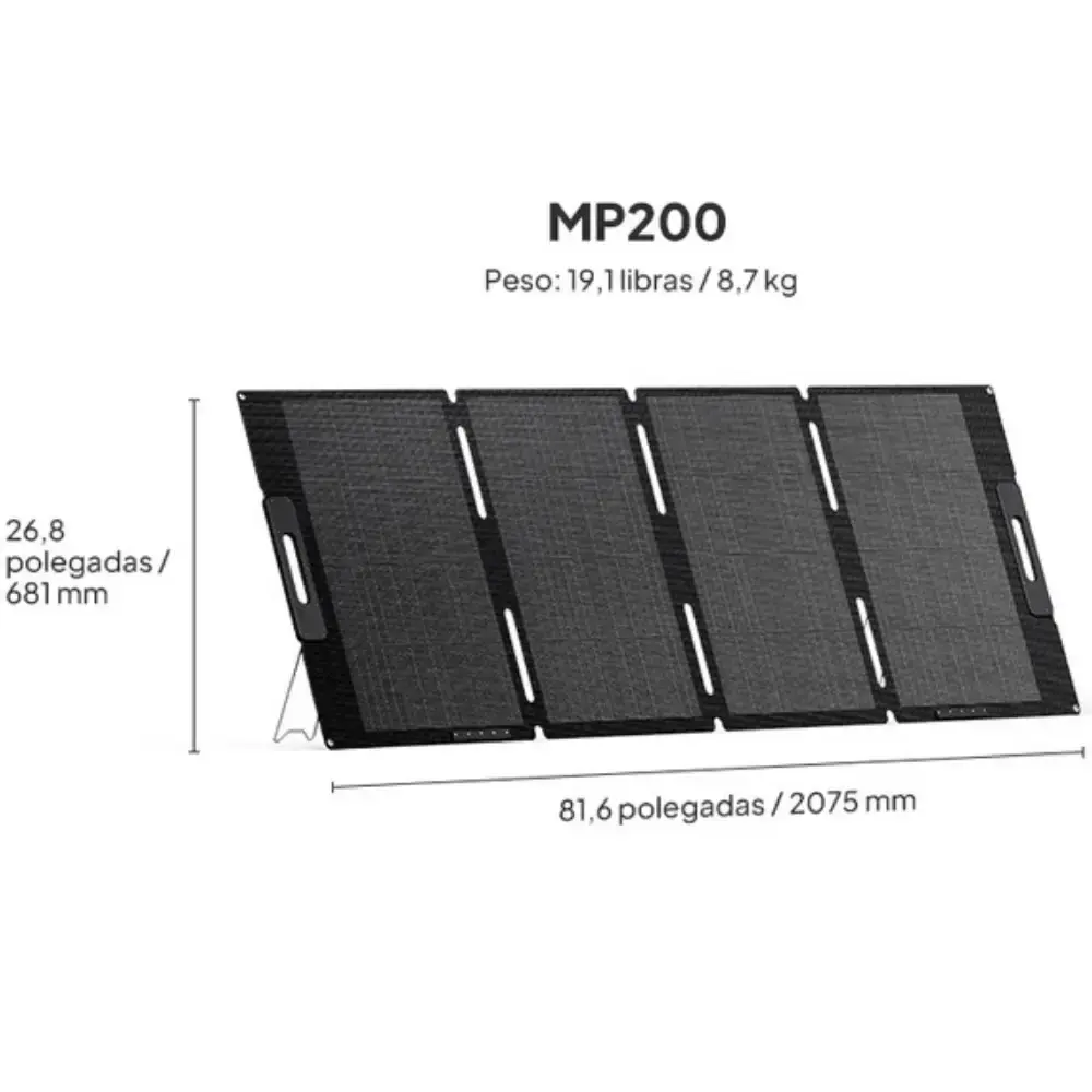 Painel solar portátil 200W para gerador e estação de energia MP200 Bluetti — fotografia 2