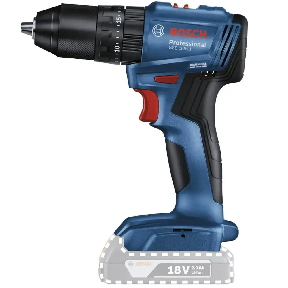 Parafusadeira de impacto 65NM brushless com 2 baterias 4,0AH carregador bivolt e estojo 15 peças Bosch — fotografia 2
