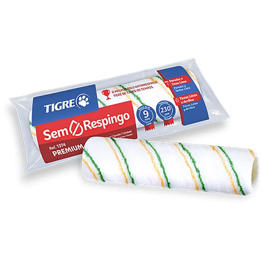 Rolo anti respingos sintética premium 23CM tigre Pinceis Tigre