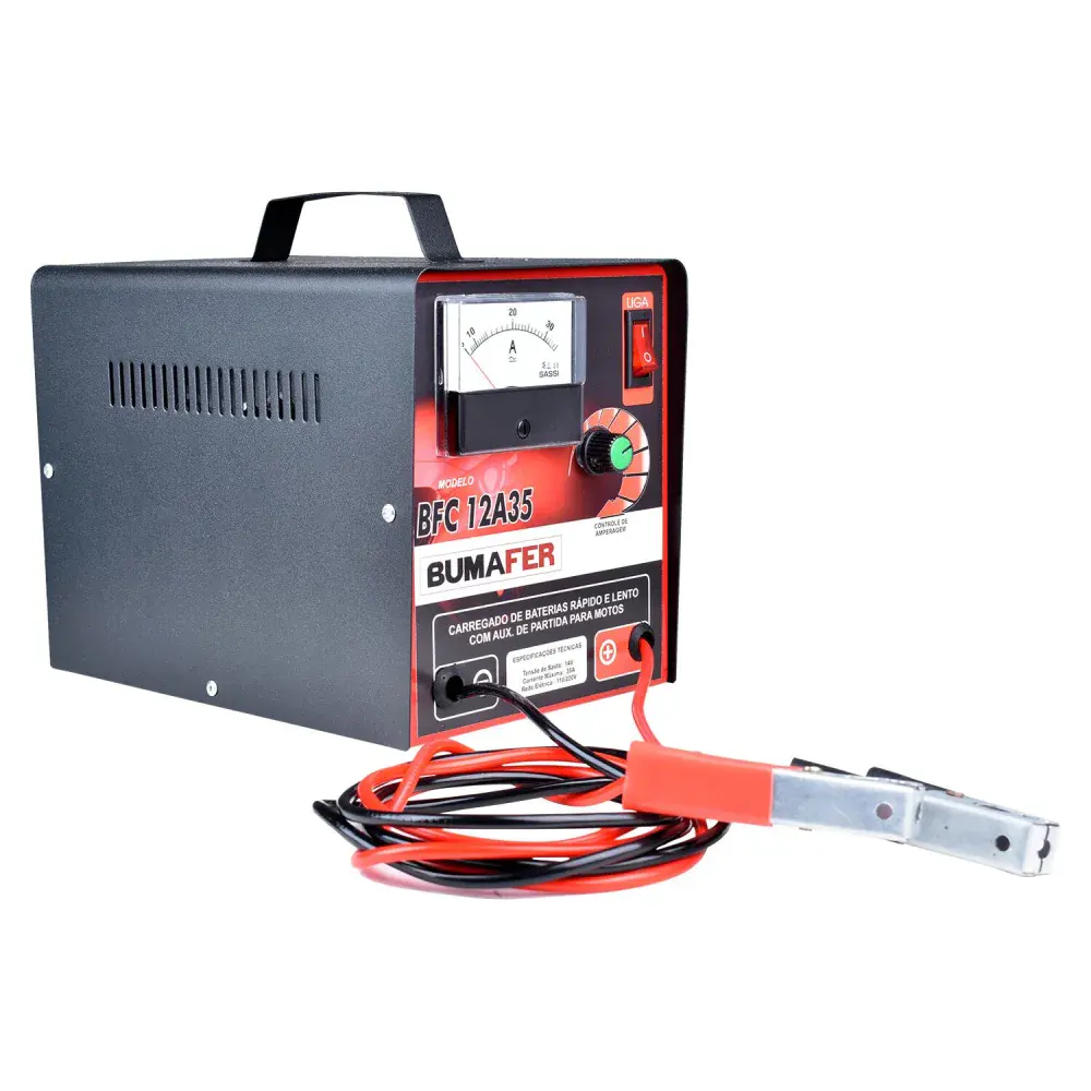 Carregador de bateria bivolt BFC12A35 35 amperes Bumafer — fotografia 3