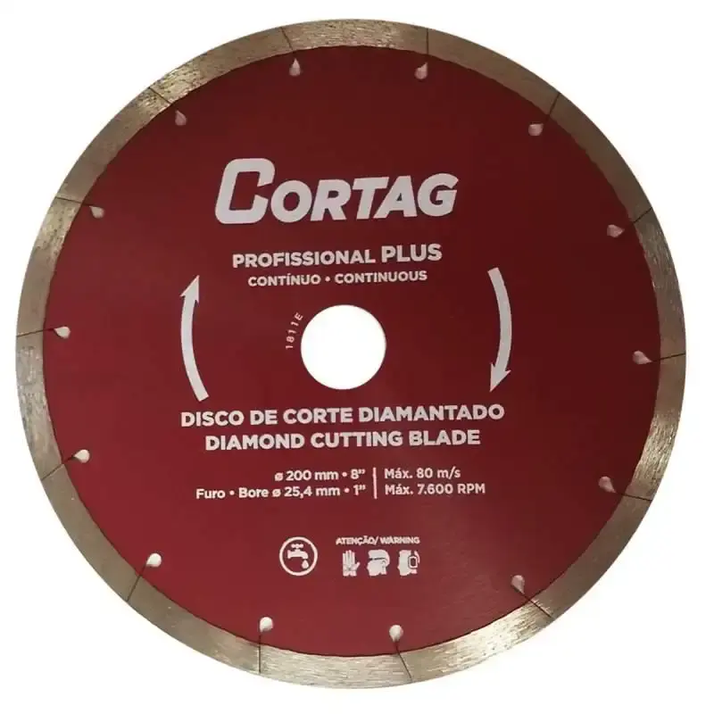 Disco de corte diamantado profissional plus 200 MM para zapp 200 e zapp 1250 Cortag — fotografia de referência