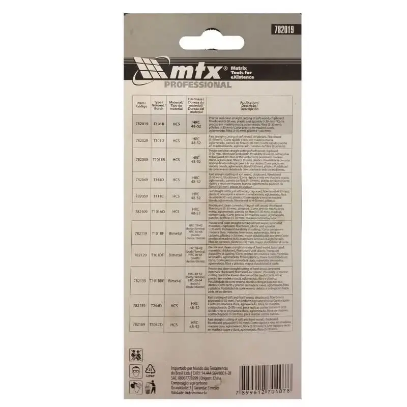 Lâminas para Serra Tico Tico 75 x 2.5 MM em Aço Kit com 3 Peças para Madeira 782019 MTX — fotografia 4