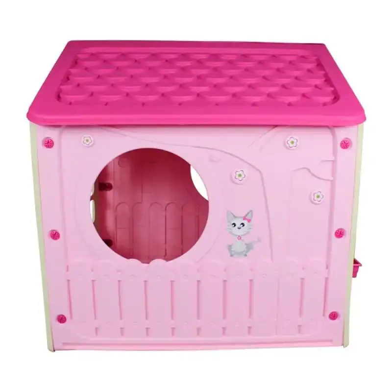 Casinha de brinquedo pink + mini micro-ondas + mini kit chef BEL — fotografia 3
