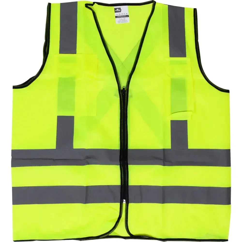 Colete refletivo amarelo com 2 bolsos tamanho gg Worker — fotografia de referência