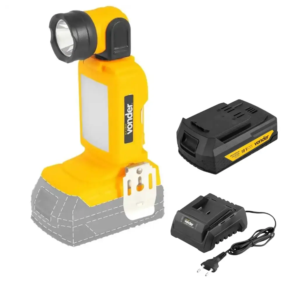 Lanterna LED 18V ILV-1810 com bateria 2AH e carregador bivolt Vonder