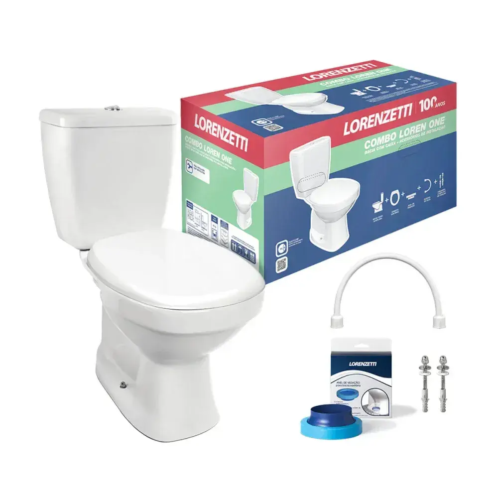 Kit bacia e caixa acoplada loren one 3 e 6 litros lorenzetti Lorenzetti Duchas — fotografia 8