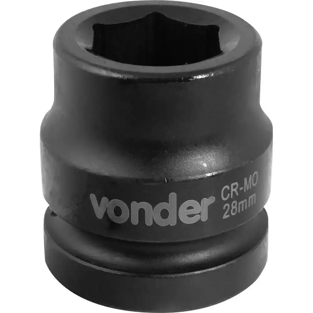 Soquete Sextavado Impacto Encaixe 1 polegada 28MM Cromado VONDER — fotografia 3