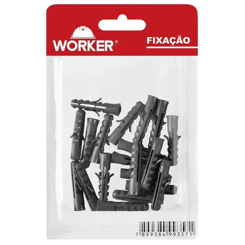 Bucha de plástico 8 para parede maciça Worker 10 peç — fotografia 3