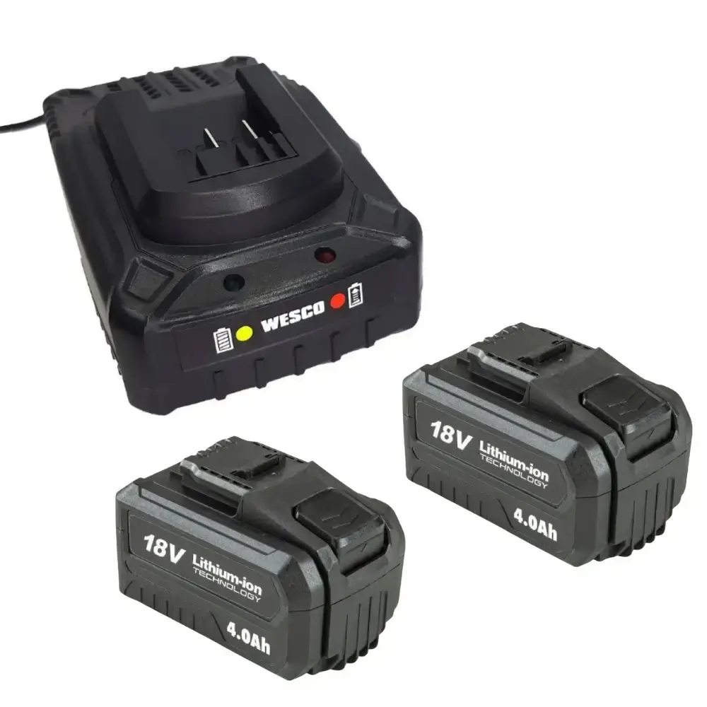 Soprador de folhas 18V WS8518.9 com 2 baterias 18V carregador conversor Wesco — fotografia 2