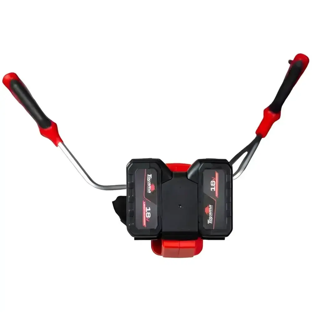 Roçadeira lateral a bateria 18V corte 12POL com carregador duplo e 2 baterias Toyama — fotografia 3