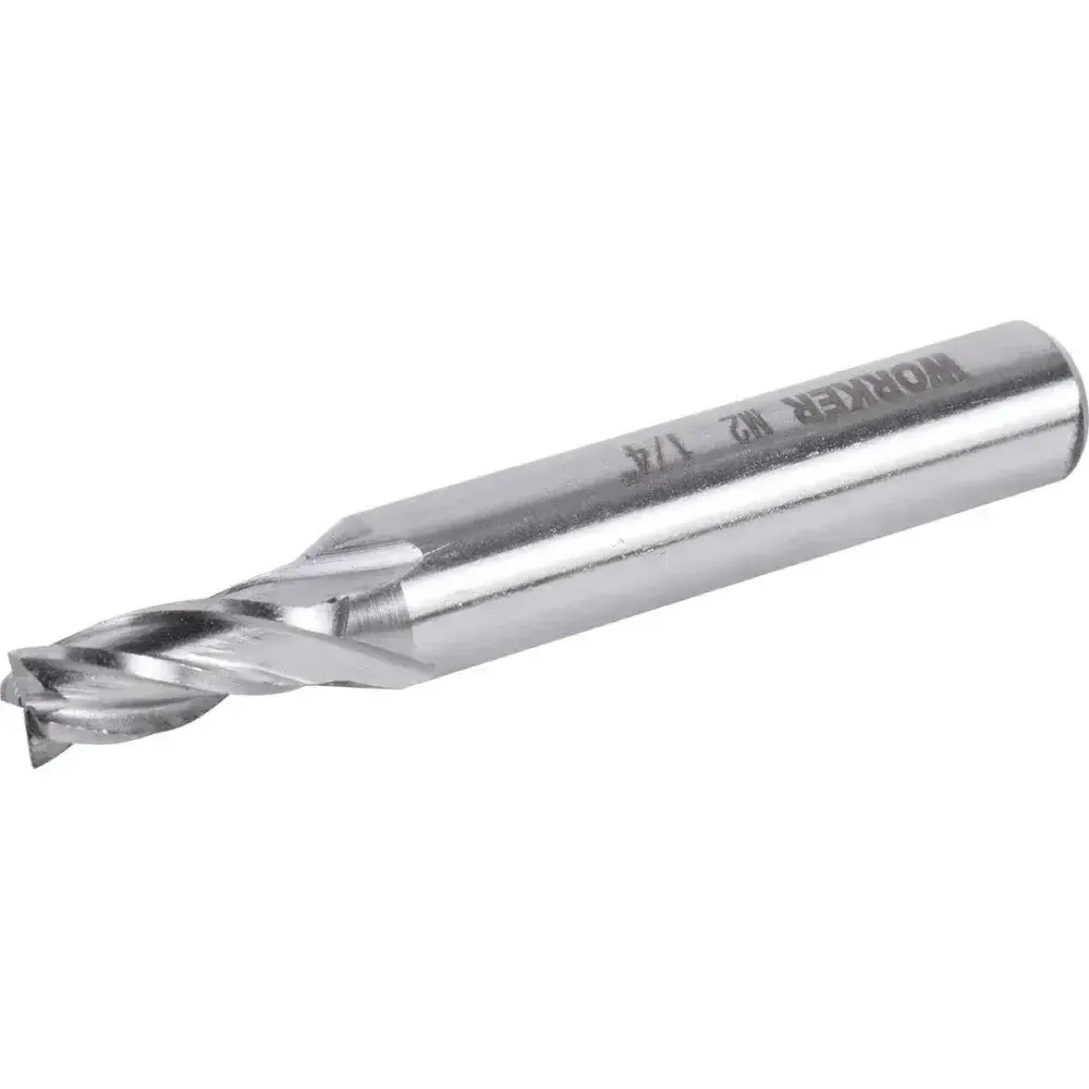 Fresa de topo reto aço rápido 1/4” haste 3/8” Worker — fotografia 9