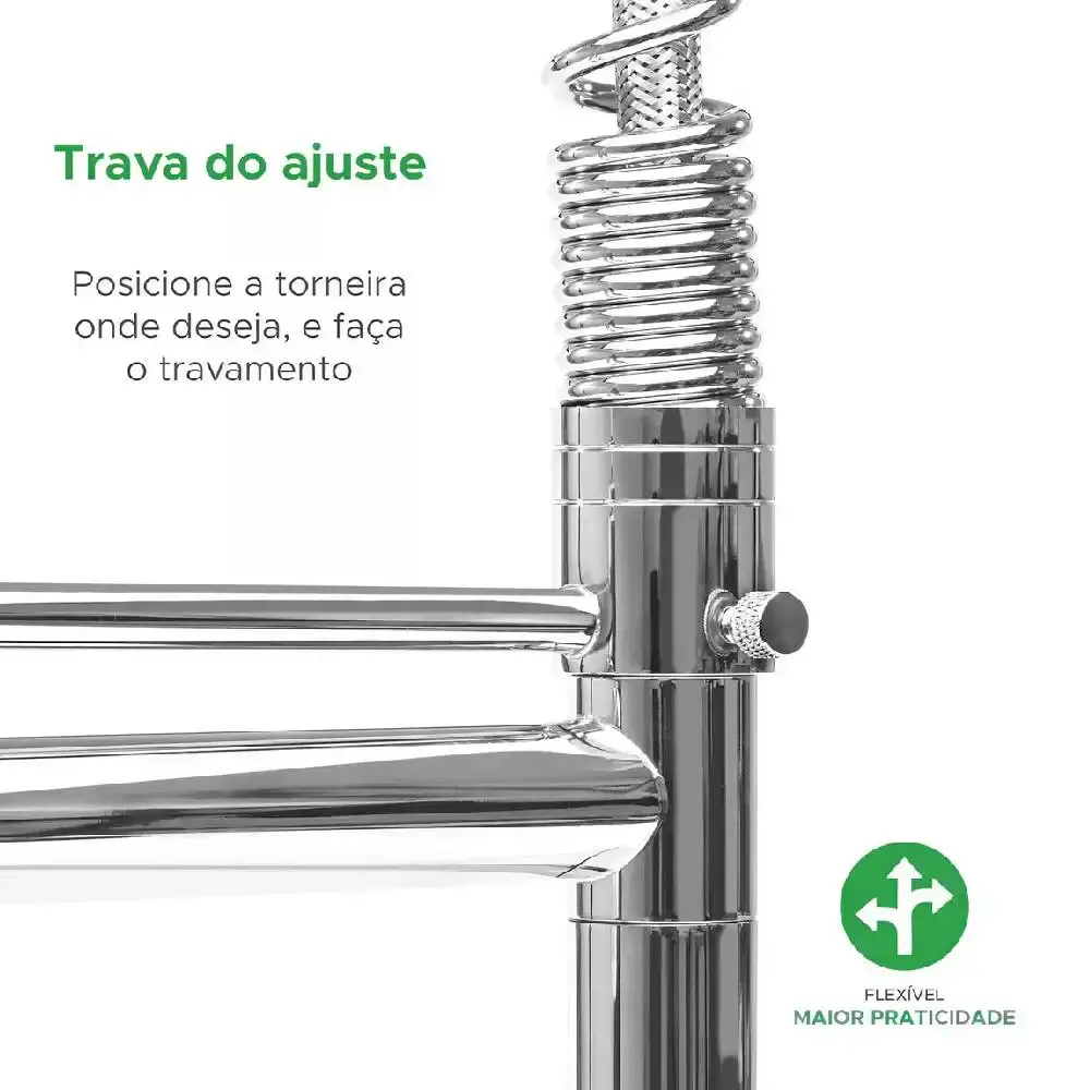 Torneira cozinha 1/2 POL monocomando com spray extensor Kokay — fotografia 5