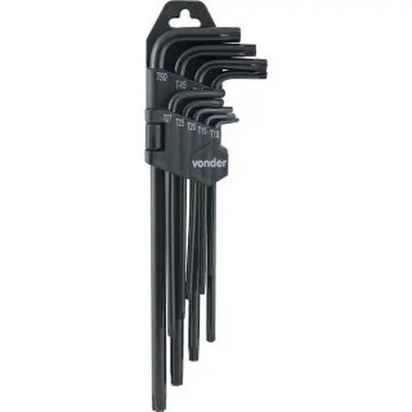 Jogo de chaves torx longa C/9 pcs - T10/T50 - Vonder — fotografia de referência