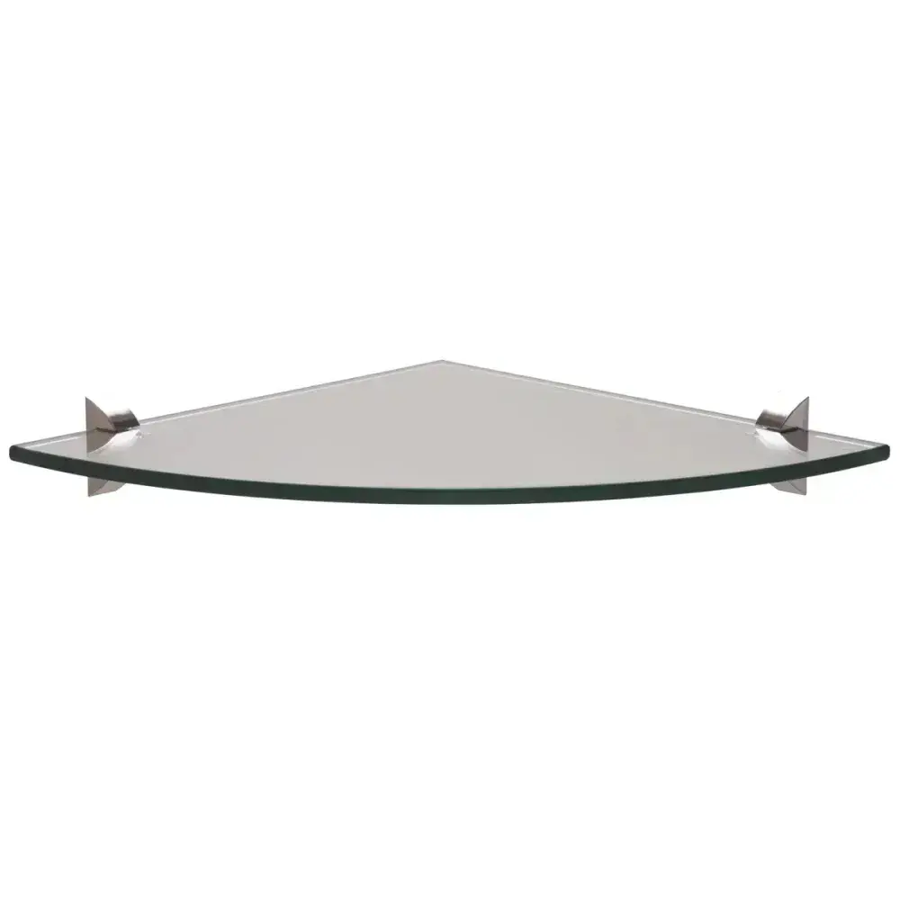 Prateleira de vidro de canto com suporte 250X250X8MM Tramontina — fotografia 2