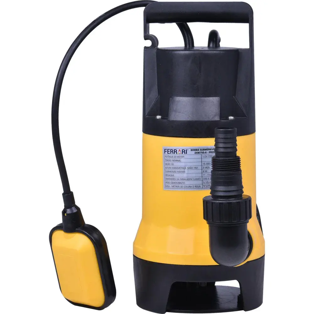 Bomba submersível ZXW750-A 1 hp premium Ferrari