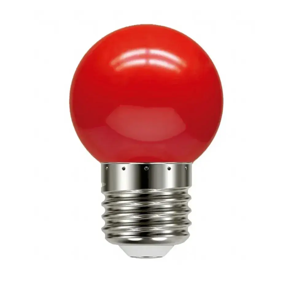 Lâmpada led bolinha 1W 127V vermelha Taschibra — fotografia 2