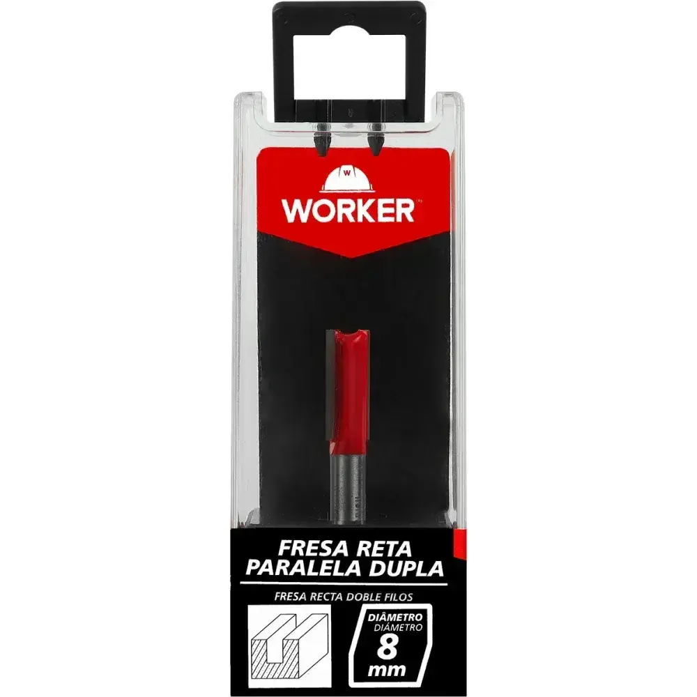 Fresa reta paralela dupla redondo 1/4 8MM Worker — fotografia 7