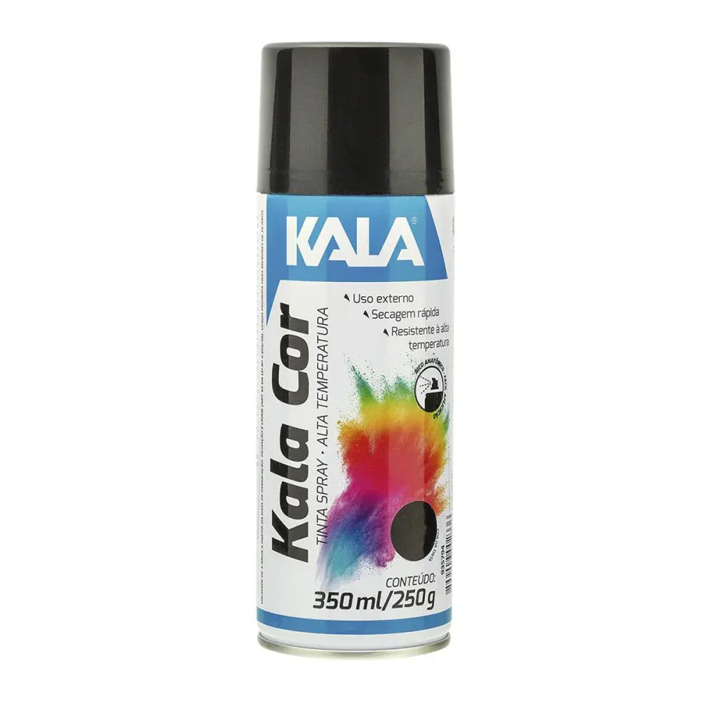 Tinta spray para alta temperatura preto brilhante 350ML Kala — fotografia de referência