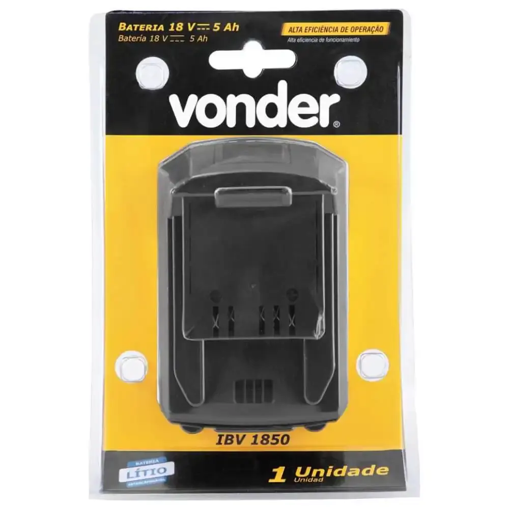 Bateria 18V lítio 5AH IBV1850 60.04.185.000 Vonder — fotografia 5
