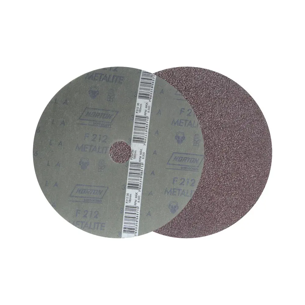 Disco lixa fibra F212 180X22MM GRÃO36 10 unidades Norton