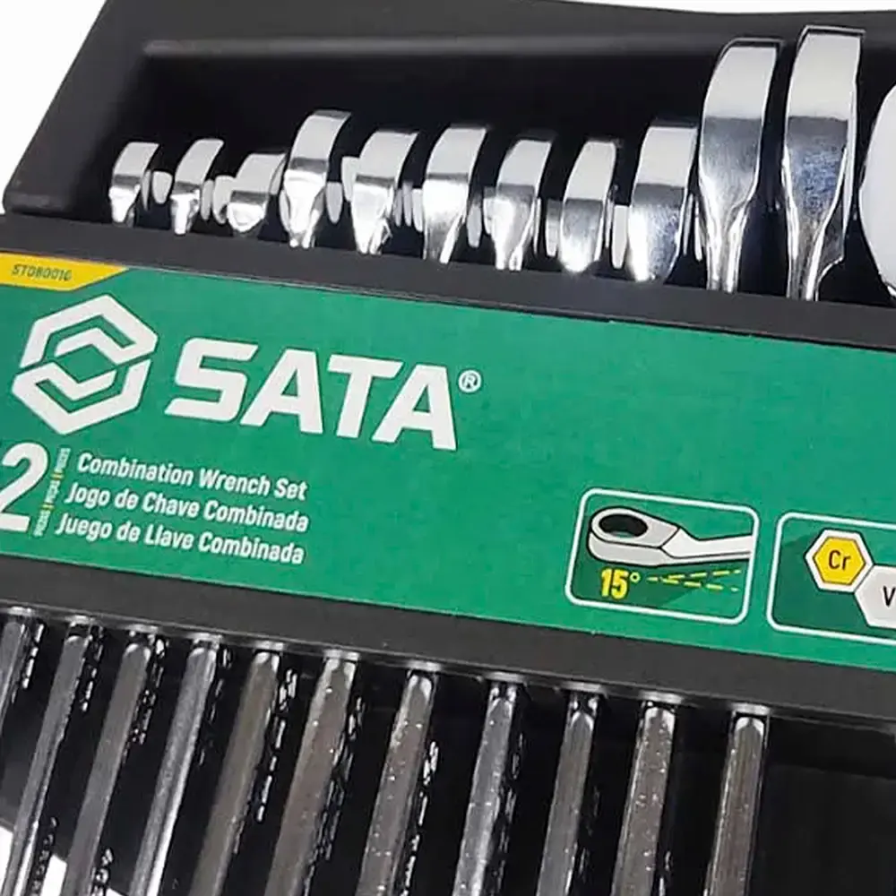 Chave combinada jogo de 6 à 22 MM com 12 peças ST08001SJ Sata — fotografia 4