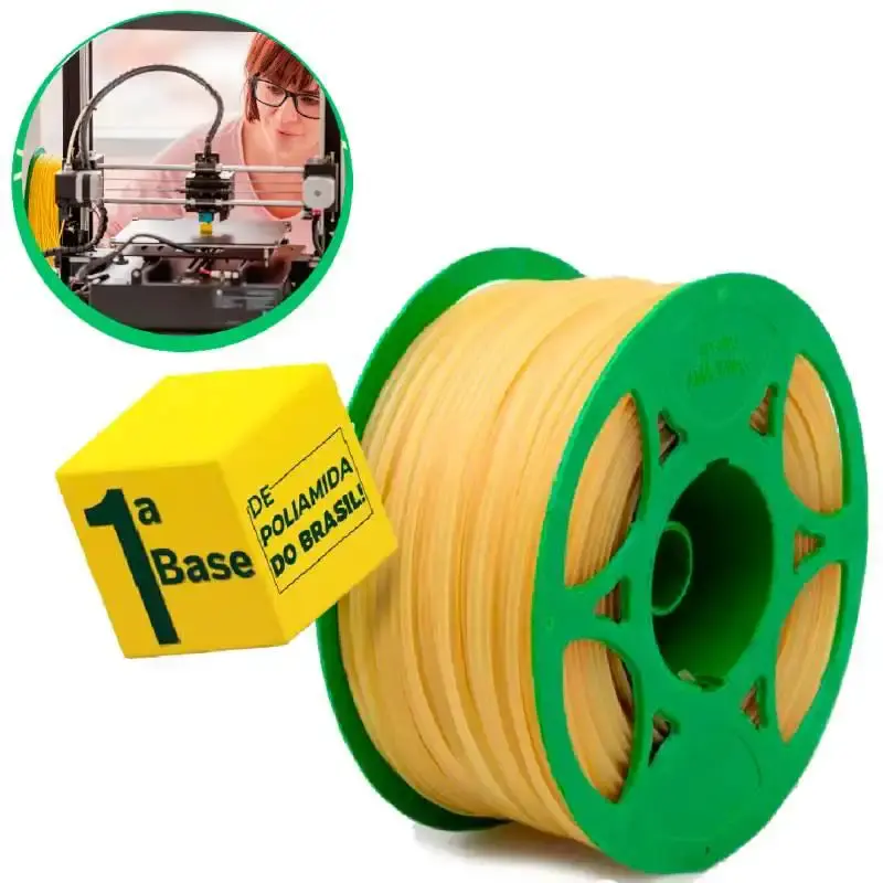 Filamento poliamida para impressão 3D 1.0KG cor ambar claro Amazonas