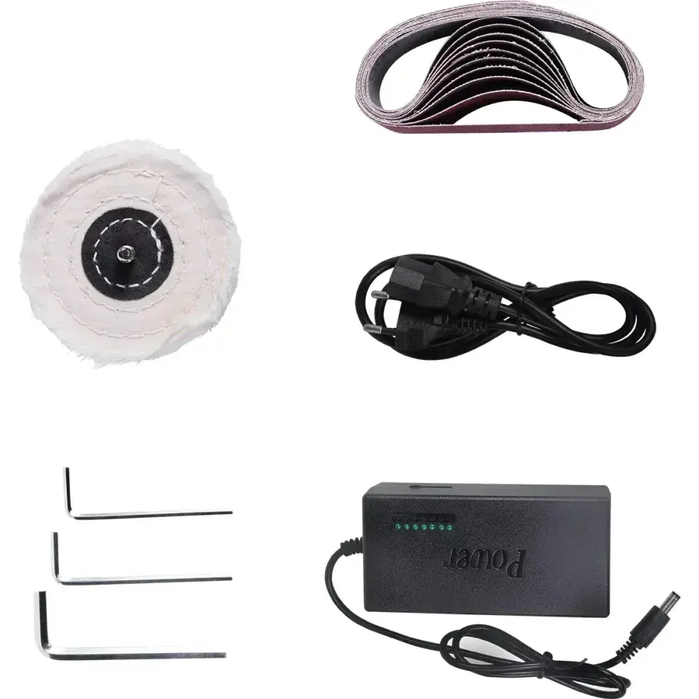 Mini lixadeira de cinta com 10 lixas 330X30MM 9000RPM biv Bumafer — fotografia 10