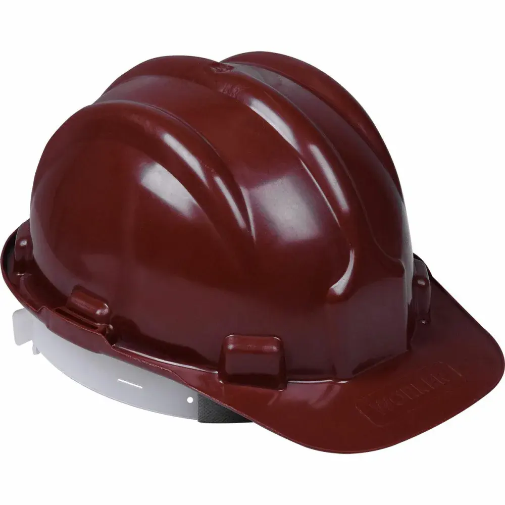 Capacete de segurança com carneira e aba frontal marrom Worker — fotografia 4