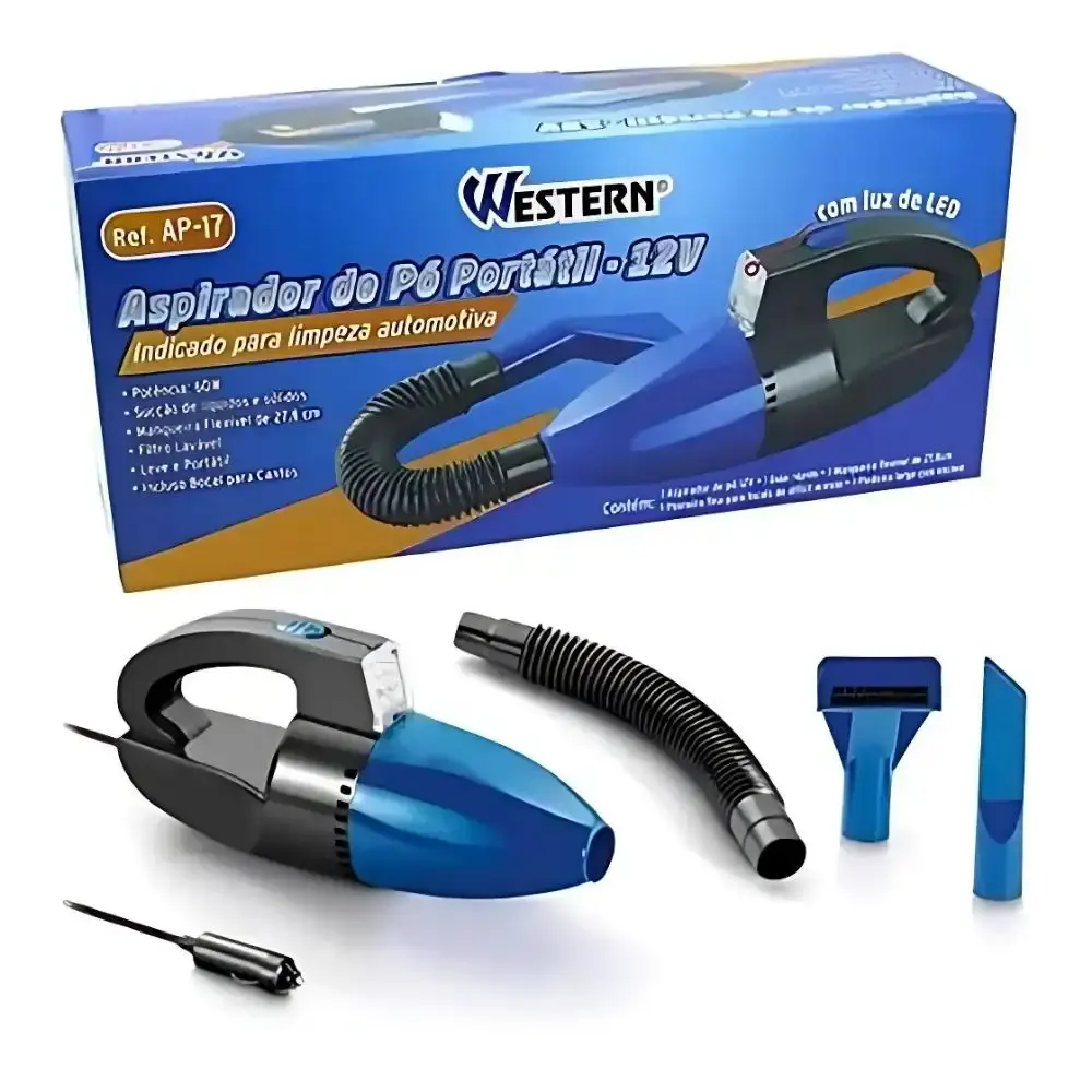 Aspirador de pó e líquido automotivo 12V 60W AP-17 Western — fotografia de referência