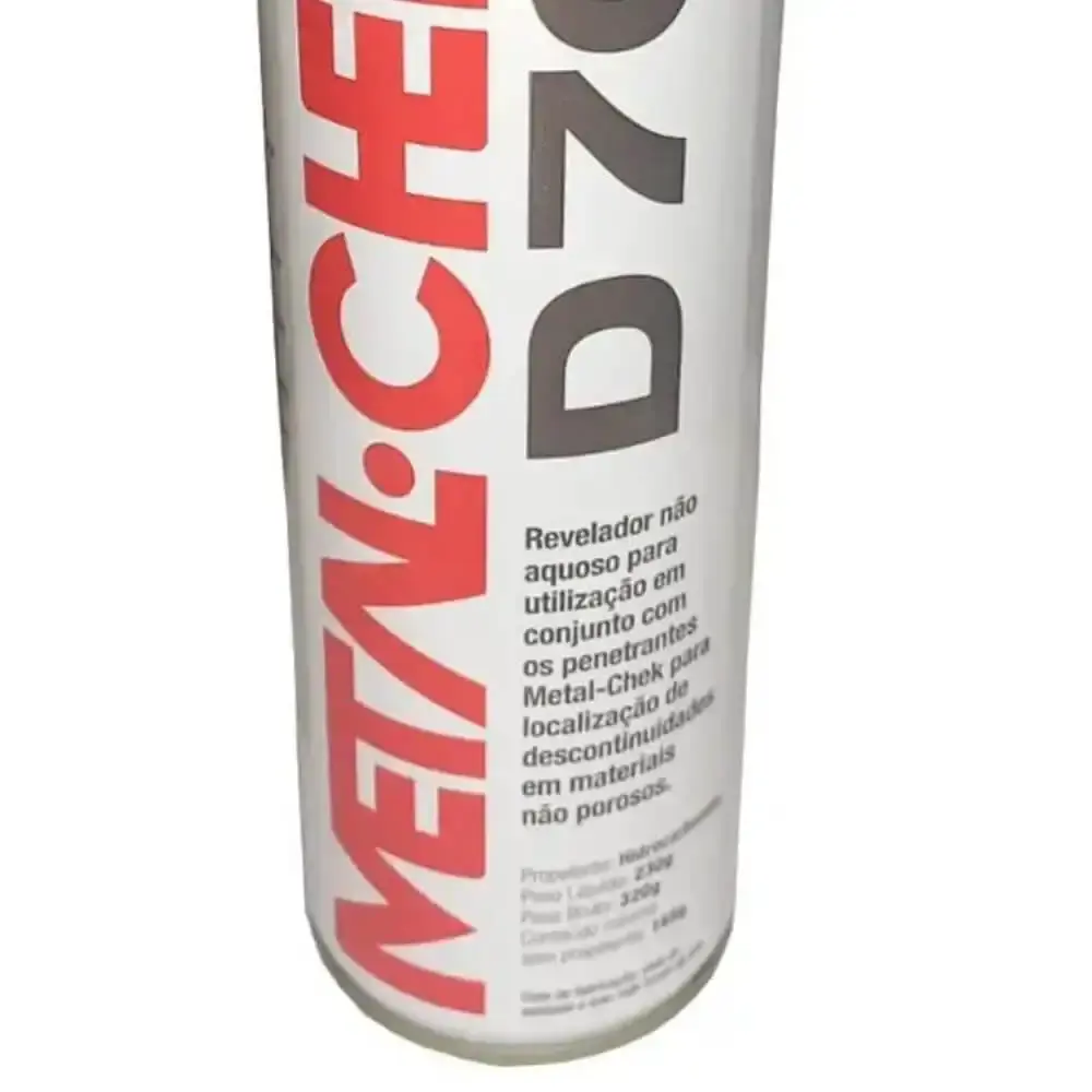 Óleo revelador de trincas D-70 spray aerosol 230 GR não aquoso Metal-chek — fotografia 5