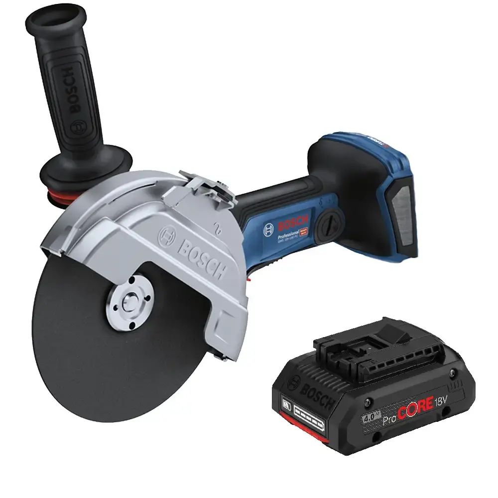 Esmerilhadeira 7 POL biturbo GWS18V-180PC com bateria 18V 4AH Bosch — fotografia de referência